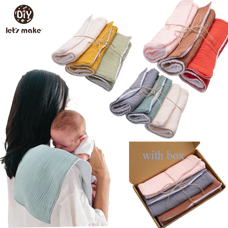 Let's Make Baby Bib Burping Towel Set Cotton Material Multicolor Baby Comfort Towel Baby Facecloth Absorbent Gauze Washcloth