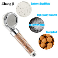 Zhang Ji 210x63mm Anion Filter SPA Shower Head Water Saving Quality High Pressure Water Sprayer Rainfall Showerhead 2 Colors