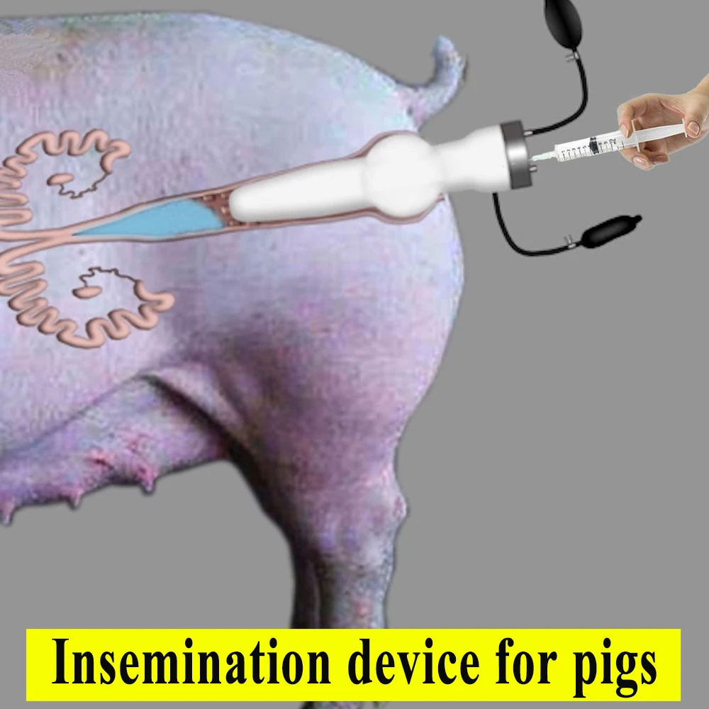 1PCS Professional Double Pressurized Artificial Insemination Kit Device Pig Sheep Deep Sperm Inject Sow Silicone Veterinary