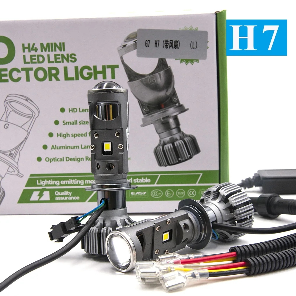 H7 H4 mini Projector Lens For Automobile Motorcycle High Low Beam LED Conversion Kit Lamp  Cut line Headlight 12V/24V 5500K