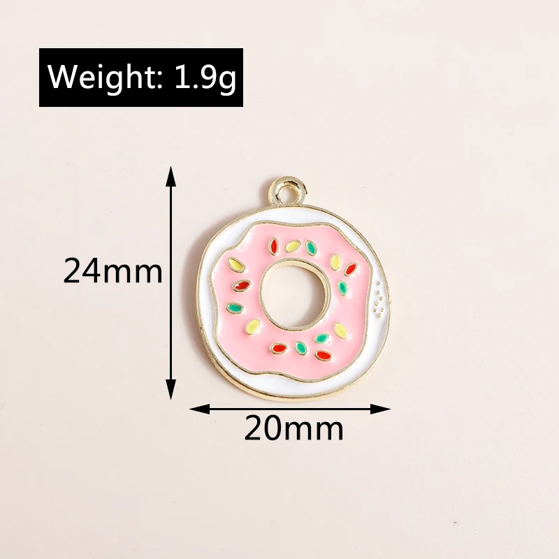 Leslie 10 Stück Emaille süße Essen Trinken Eis Kuchen Saft Cola Charms Anhänger für Halsketten DIY Schmuckherstellung Zubehör – Detail 30