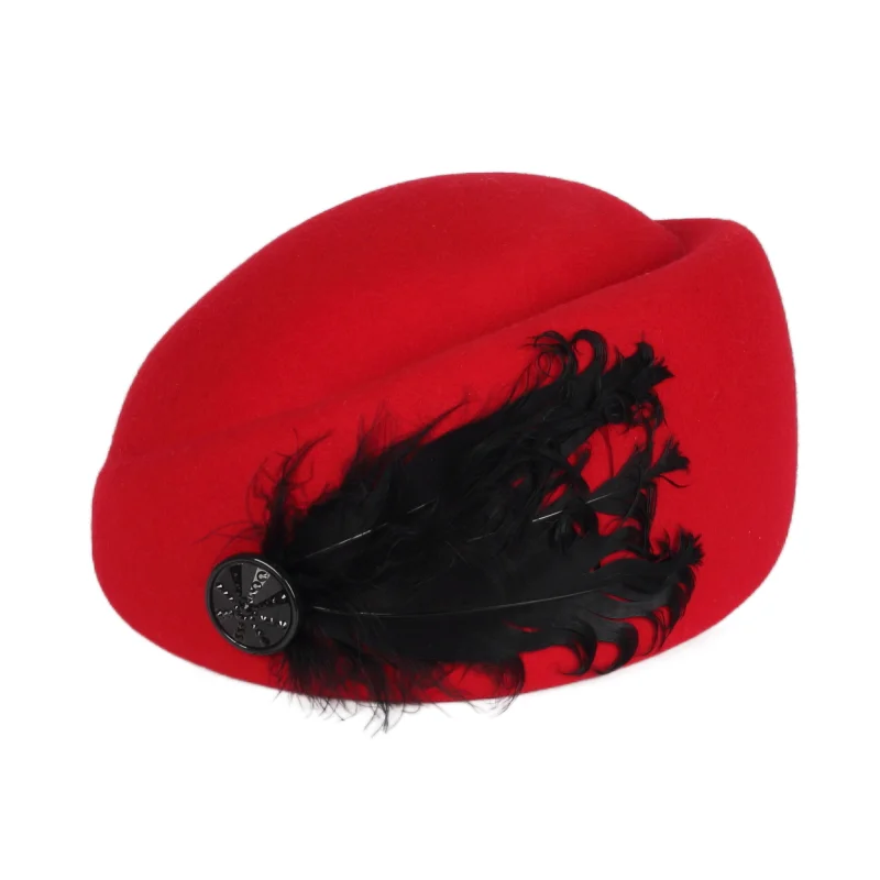 

Wholesale Fashionable Women Airline Stewardess Cap Military Ladies Beret Hats