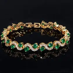 Pulsera de cadena con diamantes de imitación brillantes para mujer y niña, elegante, a la moda, para fiesta, boda, compromiso, joyería nupcial, regalo de aniversario