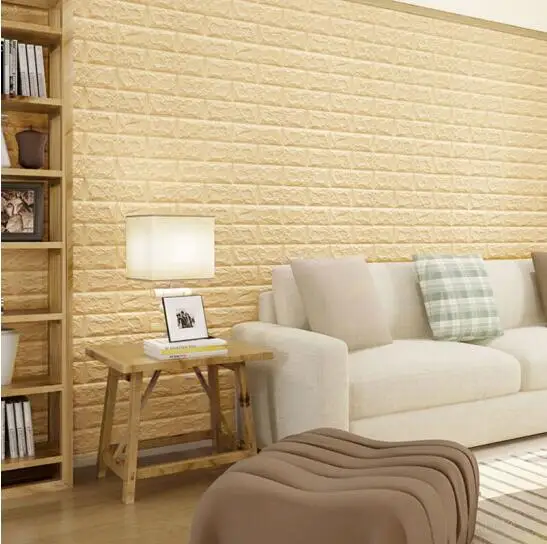 Wallpaper self-adhesive thick three-dimensional 3D brick pattern living room bedroom background wall decoration sticker 70 * 77