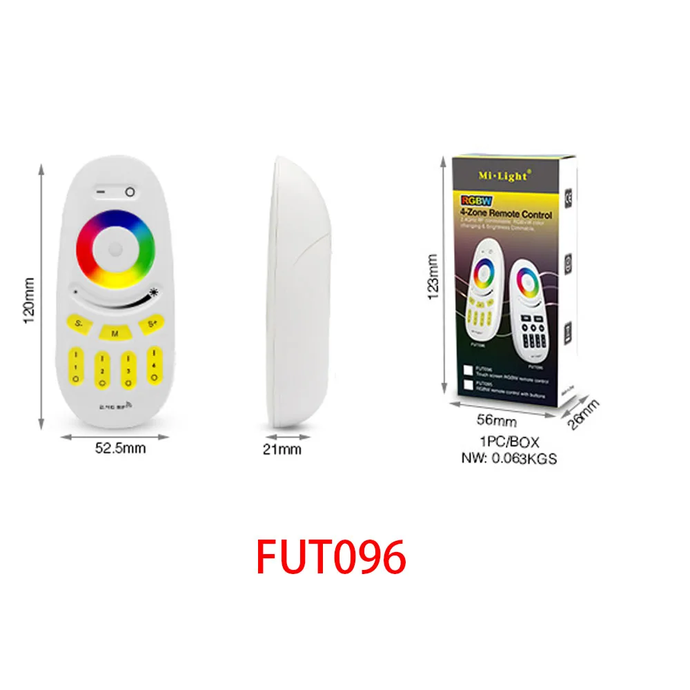 Miboxer Remote 2.4G RF Button/Touch Wireless Remote Controller Control RGB CCT All Milight 2.4G Led Bulb FUT096/FUT006 Holder