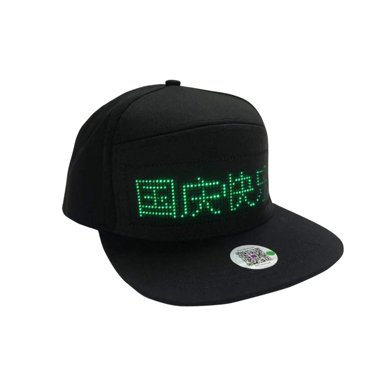 Cool bluetooth LED hat with 12*48 pixels LED display higher quality and bigger size LED party dance hiking travel LED hat cap