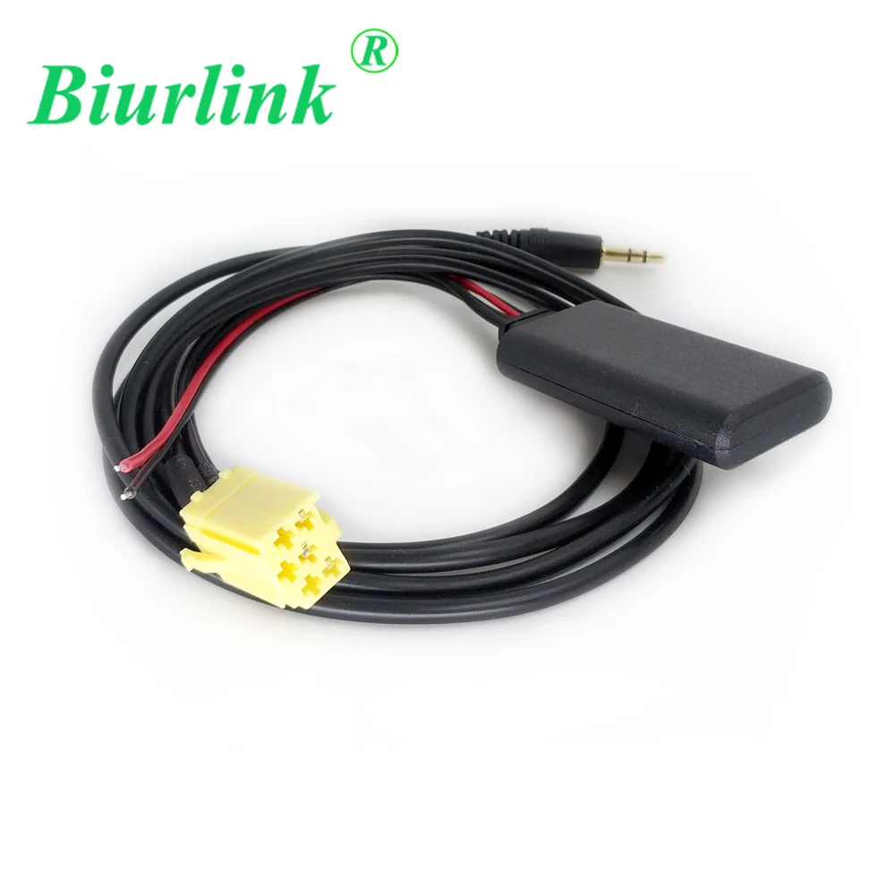 Biurlink For Blaupunkt Car Stereo 6Pin AUX IN Wireless Bluetooth Music Receiver and 3.5mm Audio Cable for Fiat Bravo Panda Punto