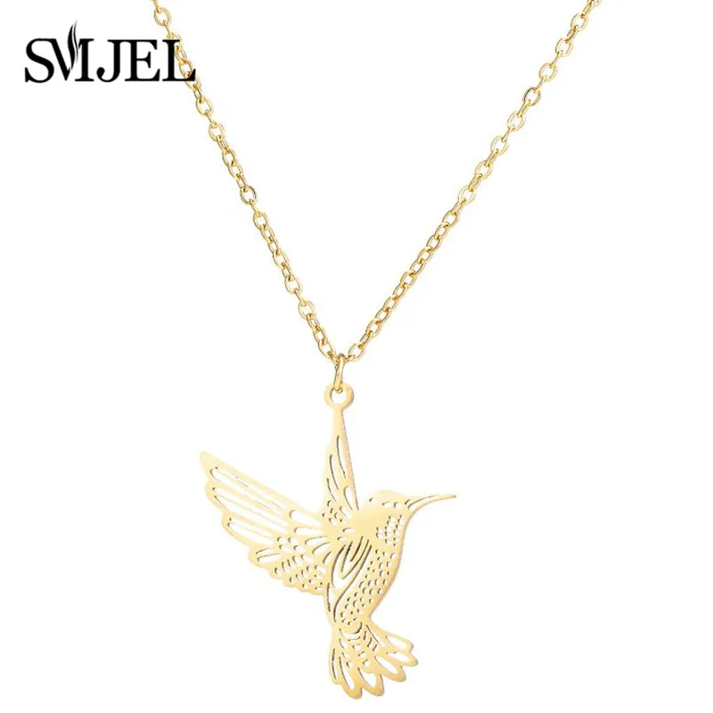 SMJEL Wild Dieren Ketting Roestvrij Staal Kolibrie Kettingen Leuke Eagle Phoenix Zwaluw Vogels Ketting Collares