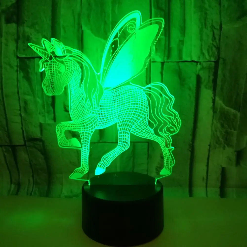 3D unicorn Led Light unicorn Animal Lamp Led Night Light USB Desk Table Lamp Luminaria Home Decoration Kids Toy Gift