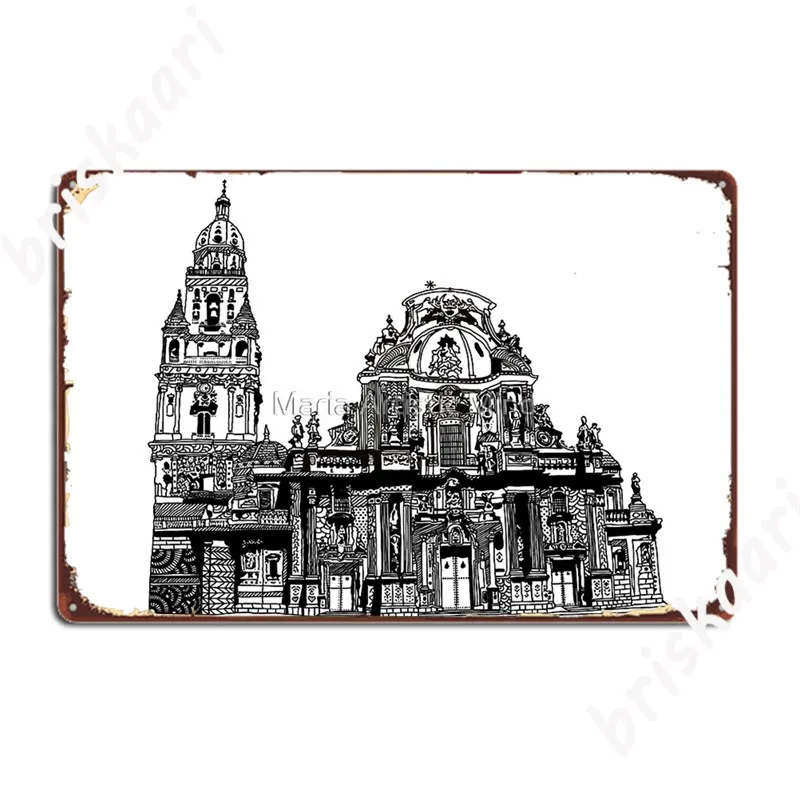 Catedral De Murcia España Metal Signs Cinema Kitchen Bar Cave Printing Wall Decor Tin sign Posters