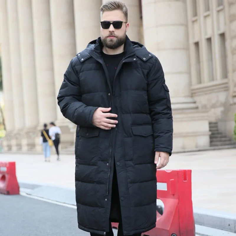 New style Men Large size 165KG coat winter down jacket long knee warm down jacket men 8XL 9XL10XL puffer jacket for men