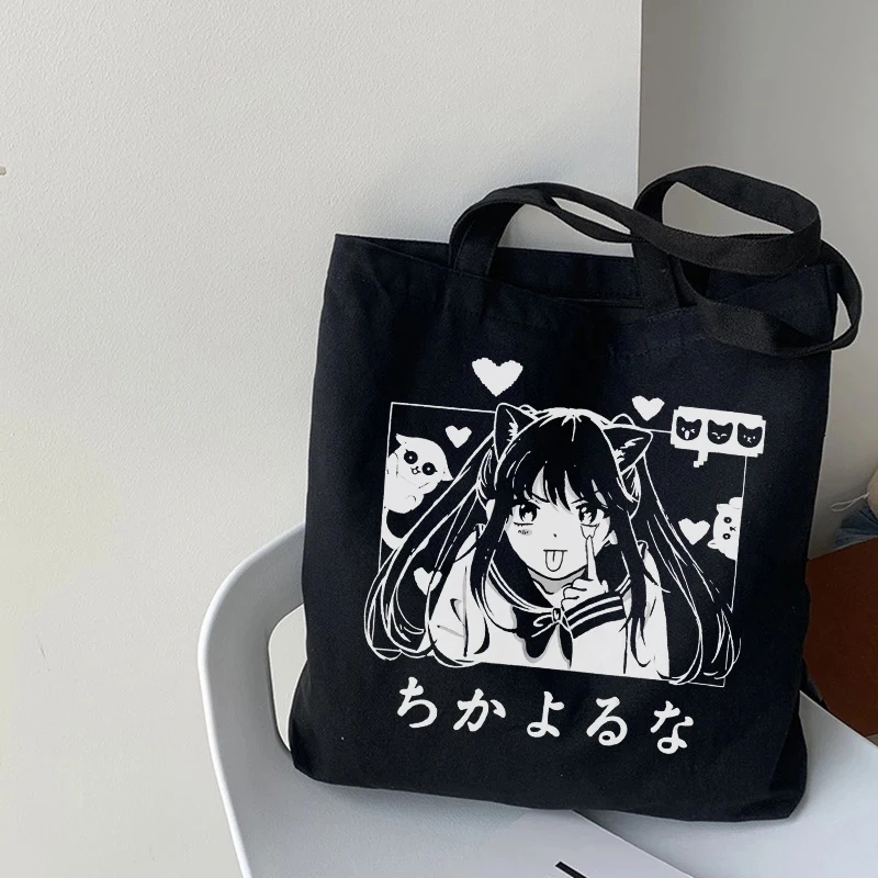 Japanese Anime kawaii y2k canvas bag cute women bag cartoon Ulzzang large capacity Harajuku shoulder bags ins women shopper bags