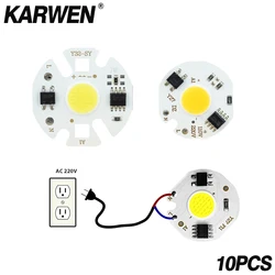 10PCS/lot COB LED Chip Lights 3W 5W 7W 10W 12W Spotlights 220V Lamp Lamp For DIY Floodlight No Need Driver Matrix Light