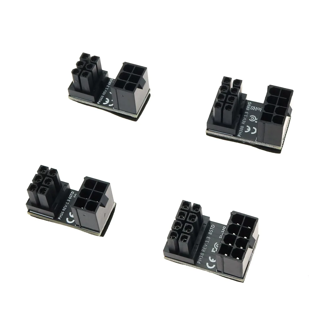 ATX 6pin 8pin maschio 180 gradi angolato a 6pin/8pin adattatore di alimentazione femmina per desktop connettore porta scheda grafica