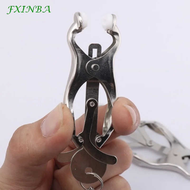 FXINBA 1 Pair Stainless Nipple Clamps Chain Bdsm Breast Nipple Clips Adults Sex Toys For Woman Nipples Stimulator Adult Games