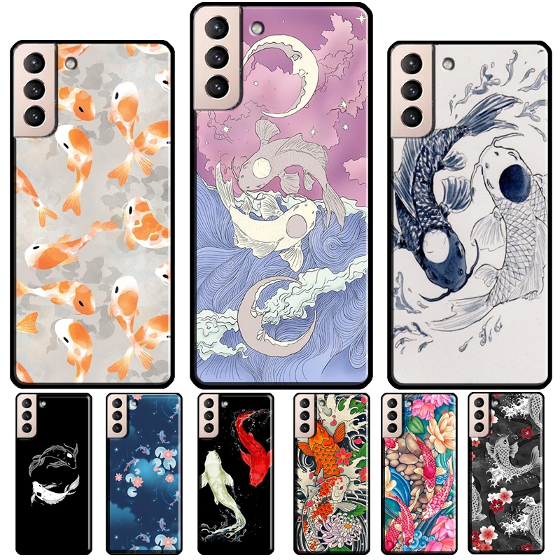 Ying Yang Koi Fish Cover For Samsung Galaxy S20 FE S8 S9 S10 Plus Note 10 Note 20 S22 S21 S23 Ultra Phone Case