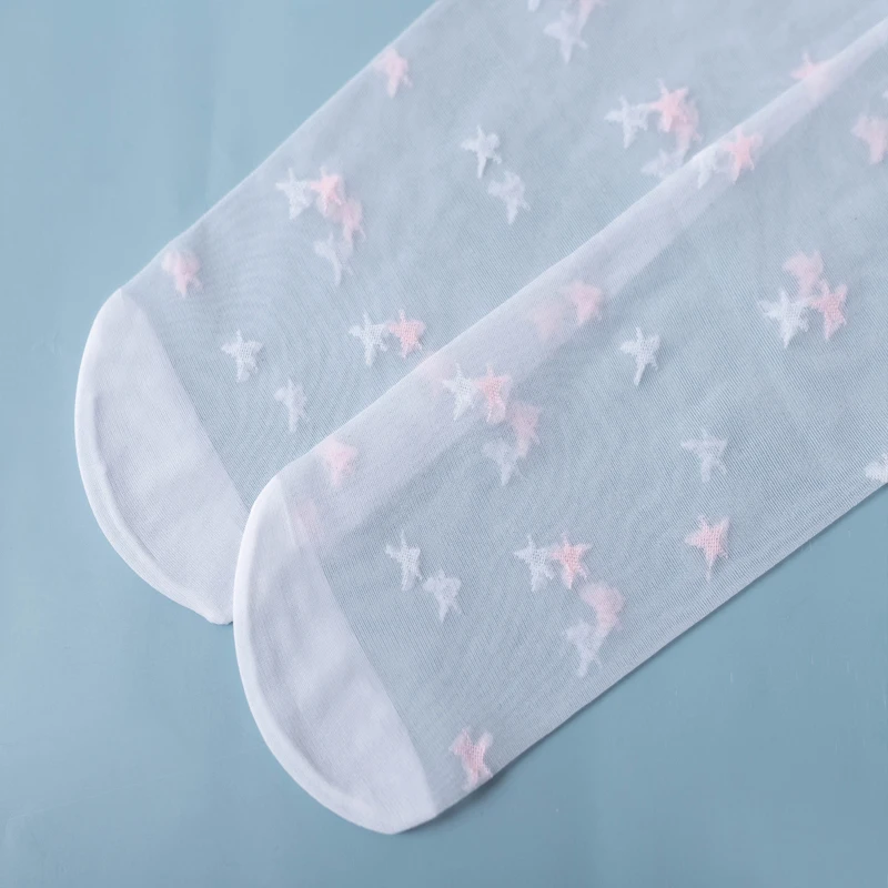 Sommerliche dünne Fünf-Sterne-Strumpfhose aus kerngesponnener Seide für Mädchen, transparente Micro-Flash-Moskito-Socken, Tanzsocken für Schülerinnen – Detail 1