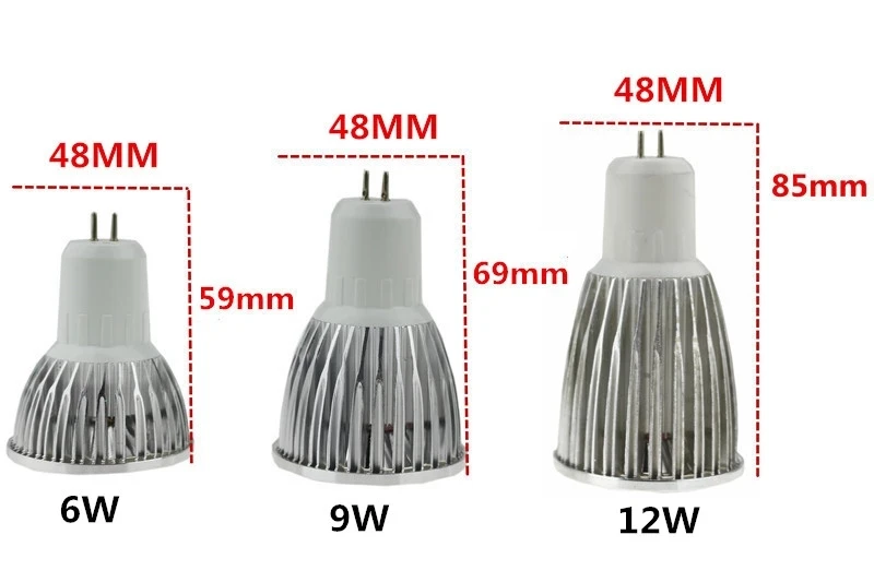 1X High Power Lampada Led MR16 Cob 6 W 9 W 12 W Led Cob Spotlight Cool White MR16  GU 5.3  GU10 12V/110V/ 220V Lamp