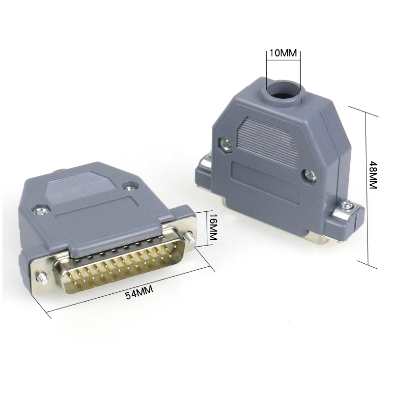 Conector db25 macho e fêmea 25p, conector de computador e boca, interface de impressora, componentes de computador com 25 núcleos