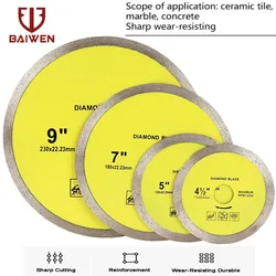 105mm/115mm/125mm/180mm/230mm Diamond Disc Saw Super Thin Leave for Ceramics Porcelain Tiles Granite Marble Saw Blade