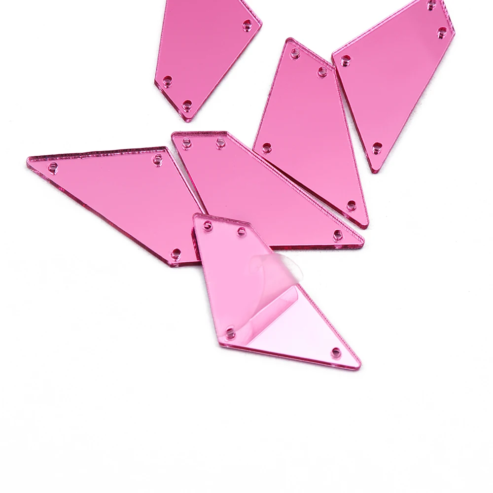 YANRUO P02 17x38mm 30 Stück Unregelmäßige Glatte Acryl-Spiegel-Applikationen Flache Rückseite Spiegel für Kleidung Nähen – Detail 11