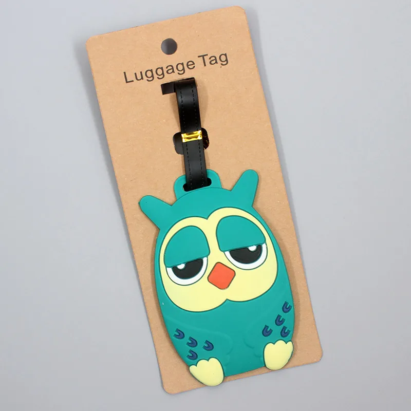 Travel Accessories Cute Owl Animals Luggage Tag Silica Gel Suitcase ID Addres Holder Baggage Boarding Tag Portable Label