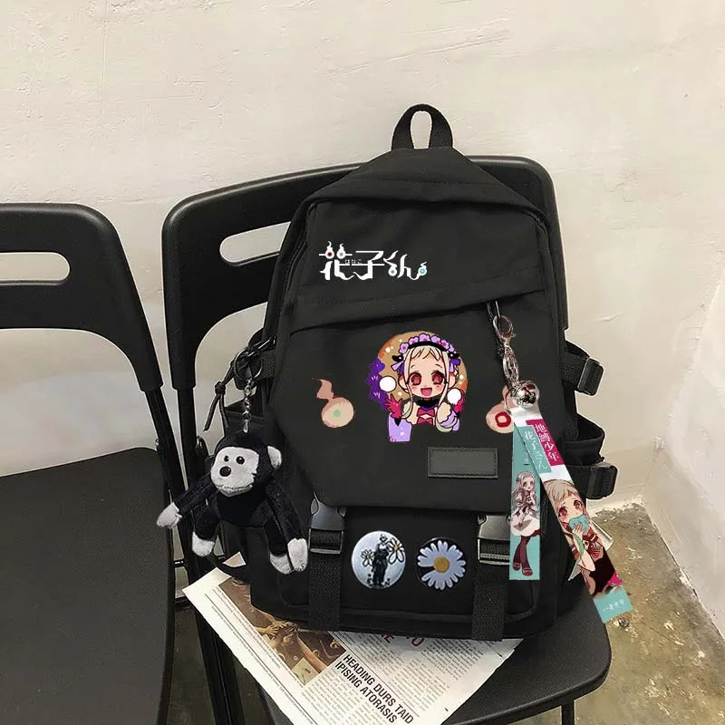 Style Anime Toilet-Bound Hanako Kun Pattern Nylon Backpack Bookbag High Capacity Travel Mochila for Girls Boys Students Mochilas