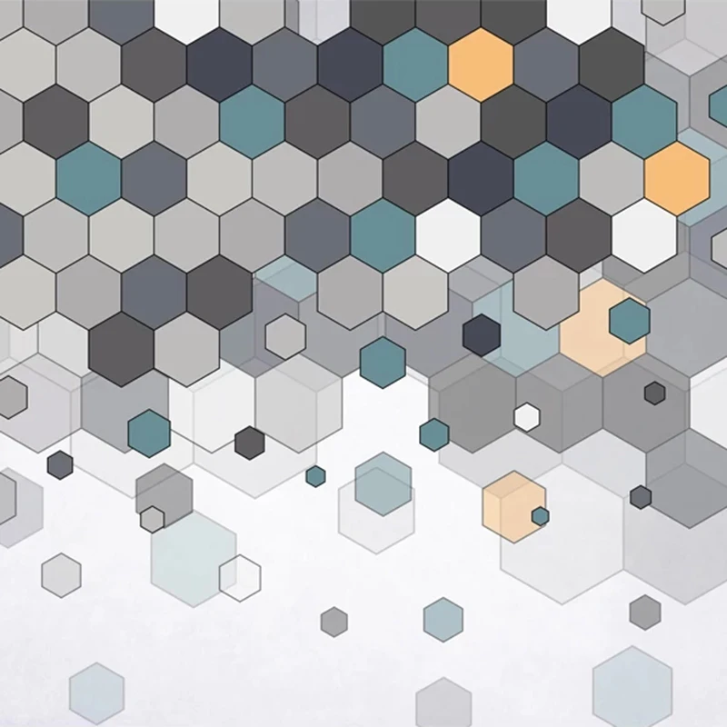Custom 3D Photo Wallpaper Home Decor Wall Painting Modern Abstract Hexagon Geometric TV Background Wall Paper Mural De Parede