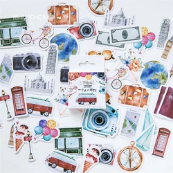 46 Pcs /Pack Travel Scenery Label Stickers Decorative Stationery Stickers Scrapbooking Diy Diary Album Stick Label