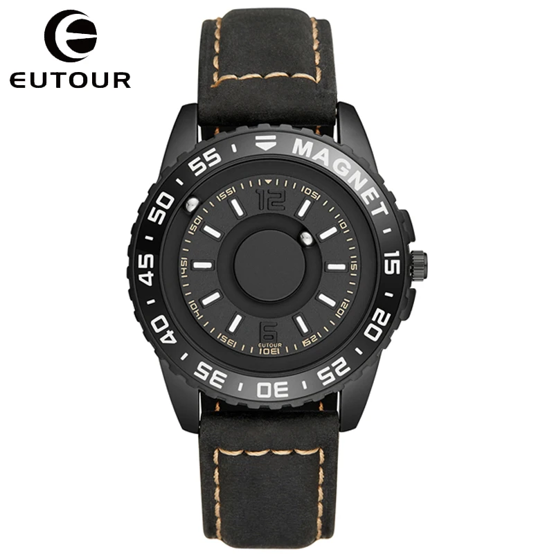 EUTOUR New Innovative Men Watch Black Brown Magnetic Metal Multifunctional Watch Men's Fashion Sports Quartz Watch Men's Watches