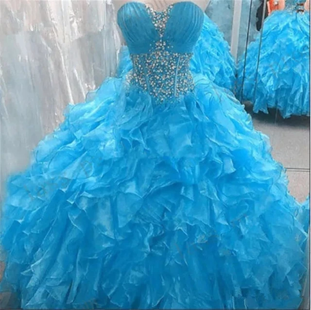 Angelsbridep Sweetheart Organza Ball Gown abiti Quinceanera 2021 cristalli Sweet 16 abiti Vestido debuttante abiti Plus Size