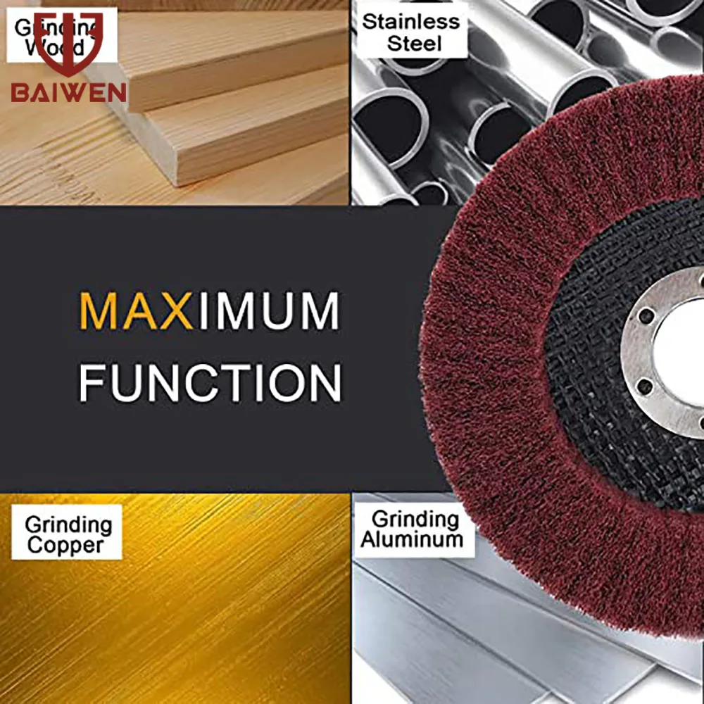 5 zoll Flache Nylon Faser Polieren Rad Klappe Nicht-woven Schleifen Disc 320 Grit Für Winkel Grinder Metall Polieren polieren