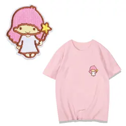 Angel ice cream planet Heat Transfer Patches For Stripe Clothes Patch A-level Washable Iron On Applique DIY Clothing Sticker