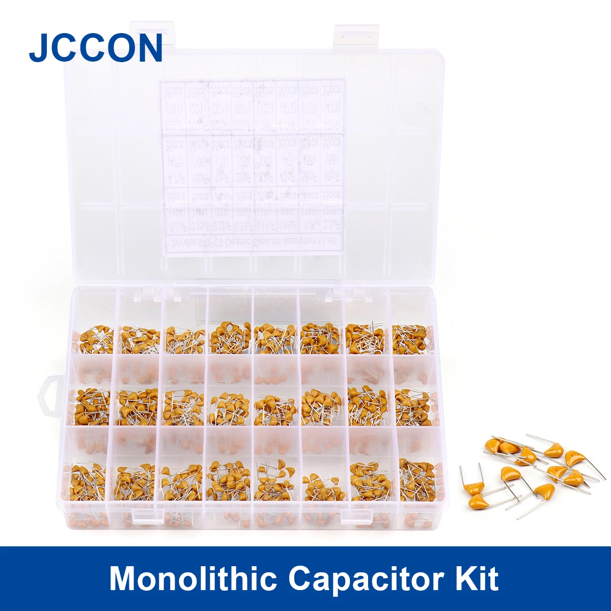 840Pcs Capacitor Assorted Kit Multilayer Ceramic Capacitors 50V 0.1UF-47NF 24Values x 35Pcs=840Pcs