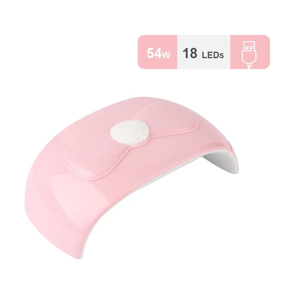 Mini 54 W Nageldroger Machine UV LED Lamp Draagbare USB-kabel Thuisgebruik Nagel UV Gel Vernis Droger 18 LED UV manicure Lamp nagels