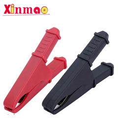 2Pcs 50A Red + Black 75mm Insulated Crocodile Crocodile Car Caravan Van Battery Test Lead Clips Best Promotion Alligator Clips