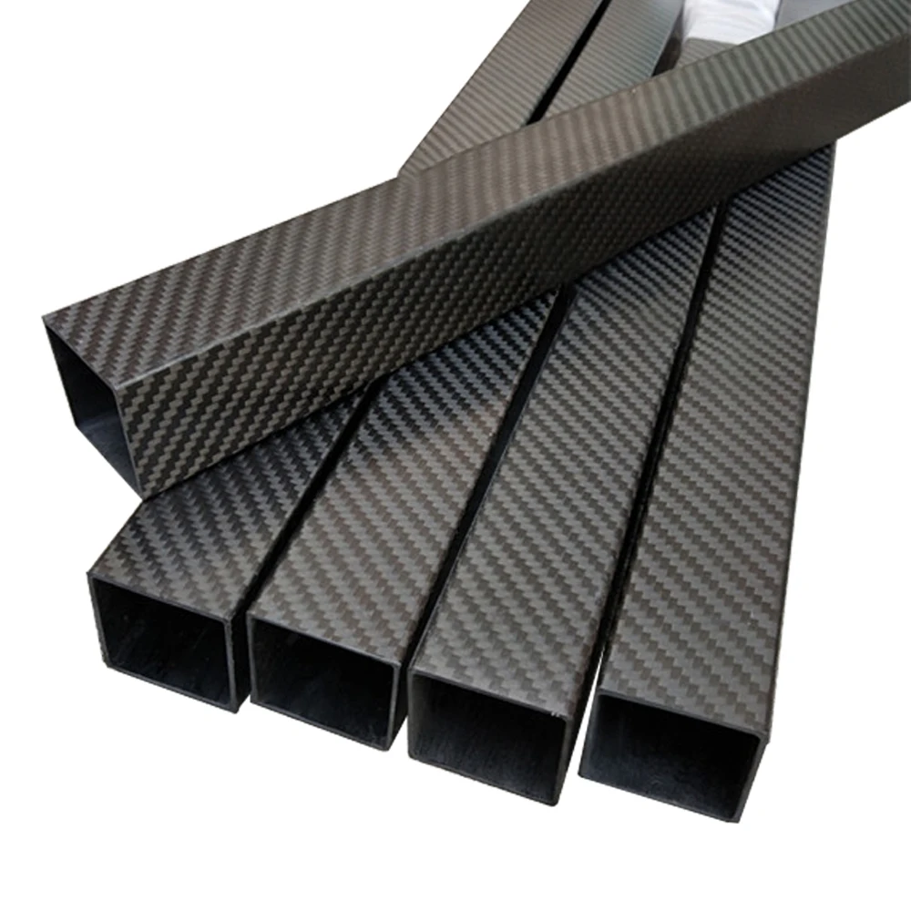 1Pcs 3K Full Carbon Fiber Square Tube  Plain Matte Length 500mm SurfaceHigh Strength OD25mm 28mm 30mm 32mm 34mm 35mm 36mm 40mm