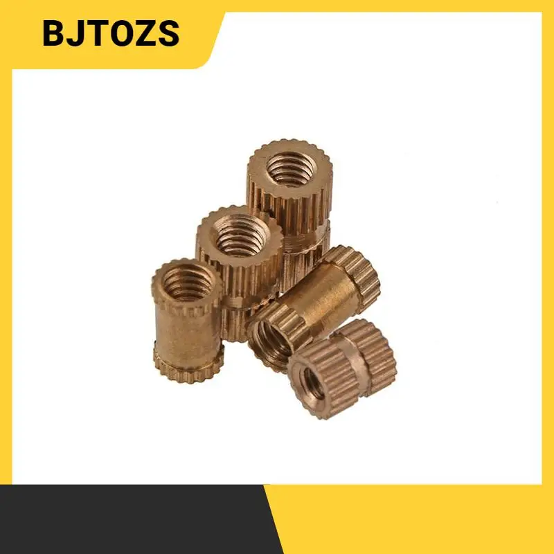 BJTOZS 10pcs M5-m10 Brass Injection Insert Nut Double Oblique Knurled Copper Nut Knurled Threaded Insert Plastic Embedded Parts