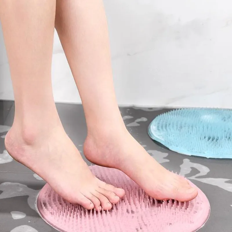 Back Rubbing Bath Mat Bathing and Massaging Soles of Feet Exfoliating Lazy Foot Washing Bathroom Silicone Non-slip Mat