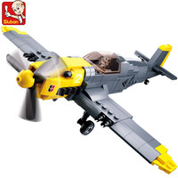 289PCS Military World War II Air Force BF-109 Fighter Building Blocks Army Weapon WW2 Airplane Classic DIY Toys For Kids