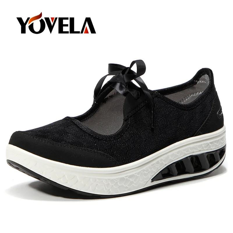 

Кроссовки женские весенние сетчатые, толстая подошва, Нескользящие амортизирующие, на платформе, повседневная обувь-топ