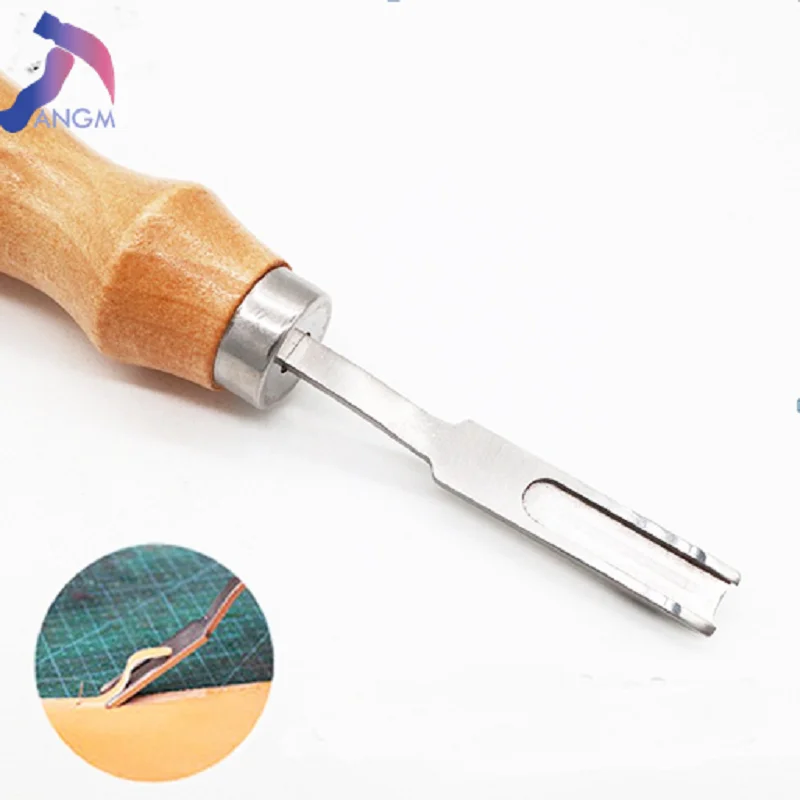 1 pçs aço borda de couro chanfradura skiving chanfradura lidar com artesanato diy ferramenta de corte kit para diy couro manual ponta