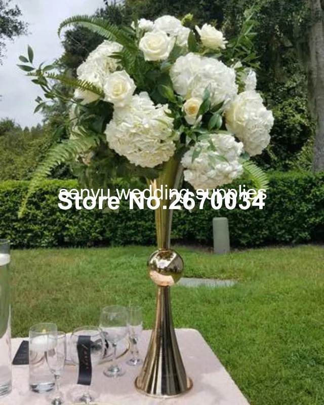 12pcs )new style Gold wedding flower vase table stand wedding decoration Party Props 10 pcs/lot senyu0776