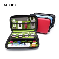 GHKJOK Pu Leather Hard Shell Case, Electronic Accessories Organizers for U Disk, SD Card, USB Flash Drives, Power Bank Hard Disk