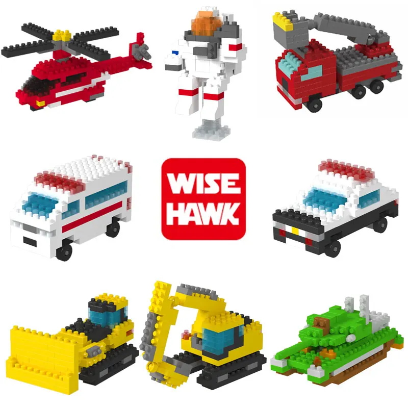 Mini Building Blocks Brick Toy Astronaut Fire Truck Plane Vehicle Micro Model Educational  Toys For Children Birthday Gift