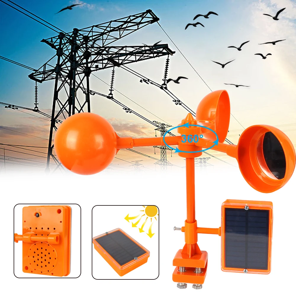 360 Degree Rotating Solar Powered Voice Bird Pest Repeller Outdoor Garden Lawn Crow Pigeon Pest Drive Away Bird Device