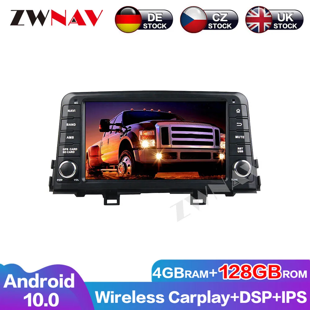 Car DVD Player 128G Android 10.0 Auto Radio Audio Navigation Carplay Head unit for Kia Morning 2016 GPS Stereo Multimedia