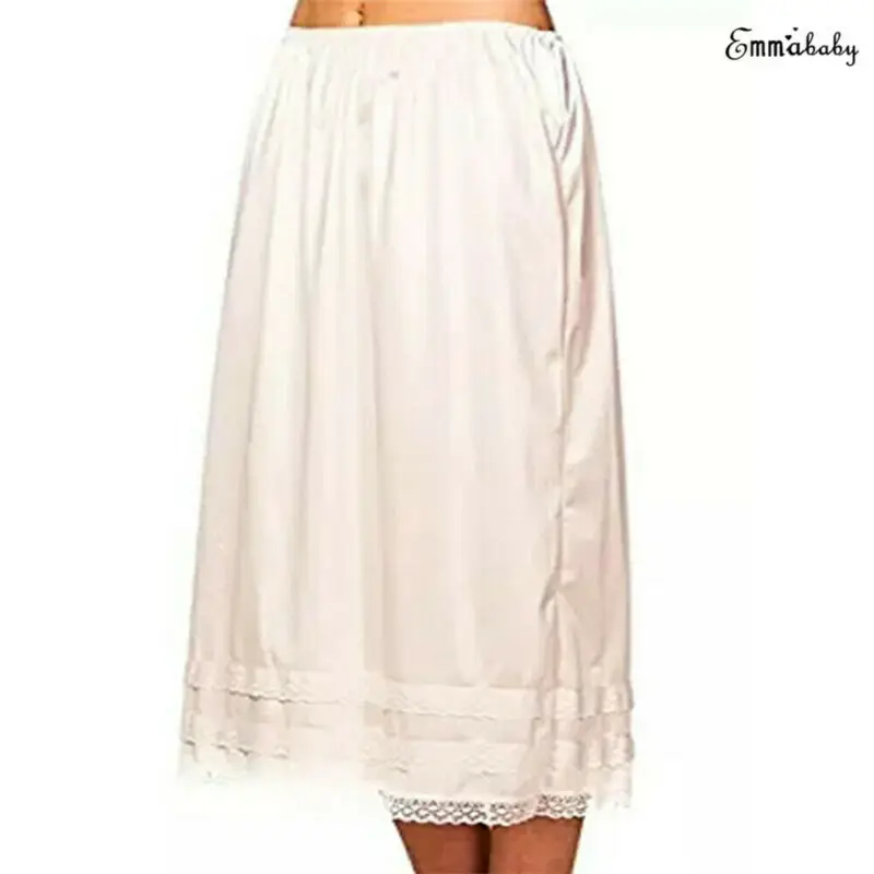 Womens Lace Underskirt Petticoat Under Dress Long Skirt Safety Skirt Oversize