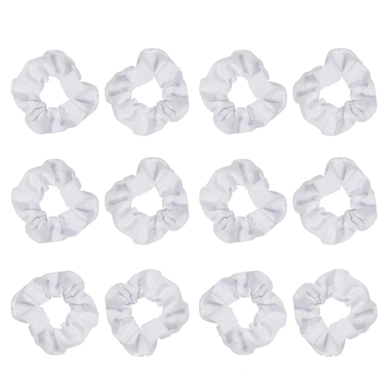Białe Scrunchies dla majsterkowiczów Tie-dye elastyczne opaski do włosów gumki do włosów nakrycia głowy gumki do włosów bawełniane akcesoria do włosów akcesoria