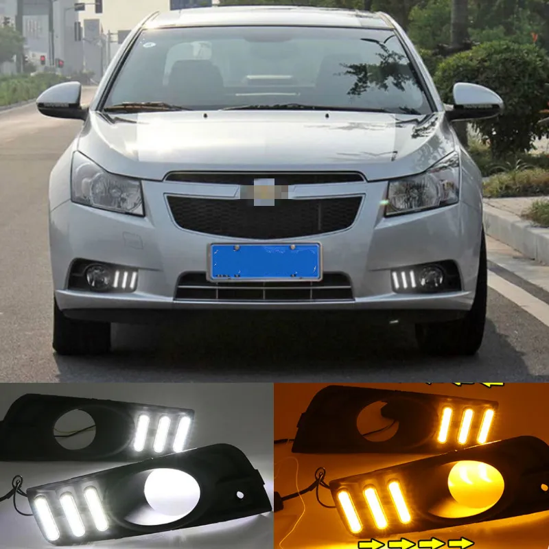 

2PCS LED for chevrolet cruze 2009 2010 2011 2012 2013 2014 DRL Daytime Running Light Daylight with turn signal lamp